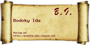 Bodoky Ida névjegykártya